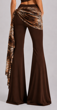 Brown jersey flared pants