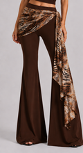 Brown jersey flared pants