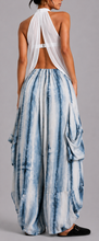 Blue tie-dye printed harem pants