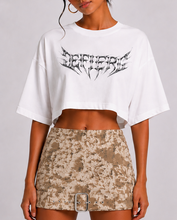 Khaki printed mini skirt