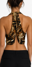 Animal-print halter top