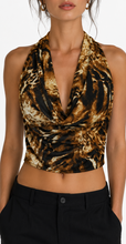 Animal-print halter top