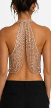 Beige net halter top