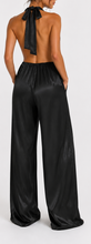 Black satin jumpsuit