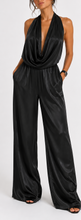 Black satin jumpsuit