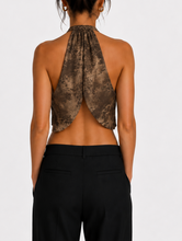 Brown chiffon halter top