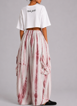 Red tie-dye printed harem pants