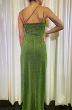 Green lurex wrap dress