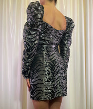 Black/Silver Brocade dress
