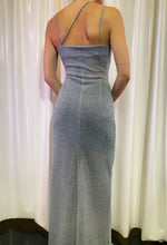 Silver lurex wrap dress