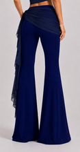 Midnight blue jersey flared pants
