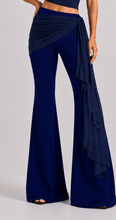 Midnight blue jersey flared pants
