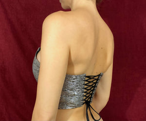 Silver cropped corset