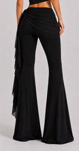 Black jersey flared pants