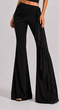 Black jersey flared pants