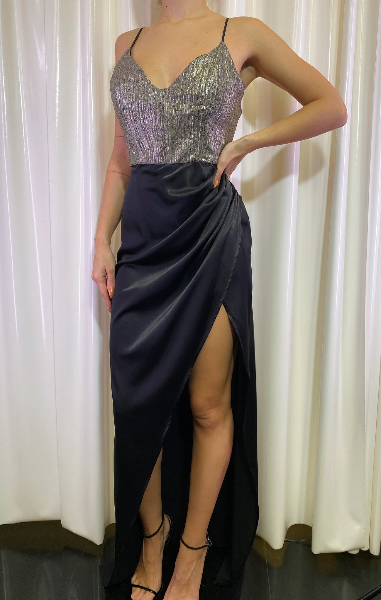 Black/Silver Corset dress EFIERI Black/Silver Corset dress EFIERI