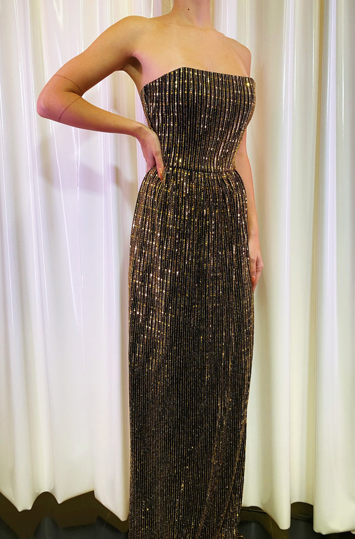Gold sequin Corset dress EFIERI Gold sequin Corset dress EFIERI