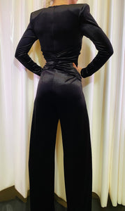 Black velvet jumpsuit