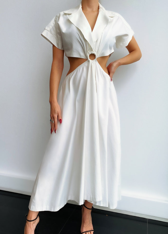 White Cut-out Dress