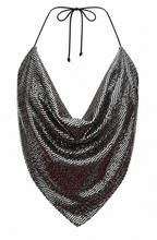 Silver sequin bandana top