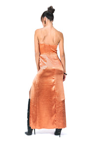 Orange Satin Dress