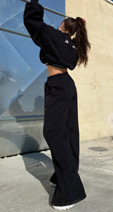 -S P O R T S II- Black wide-leg track pants