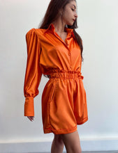 Orange Satin Shorts